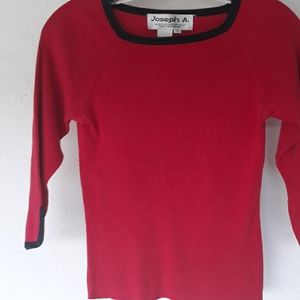 Red and black 100% cropped silk shirt